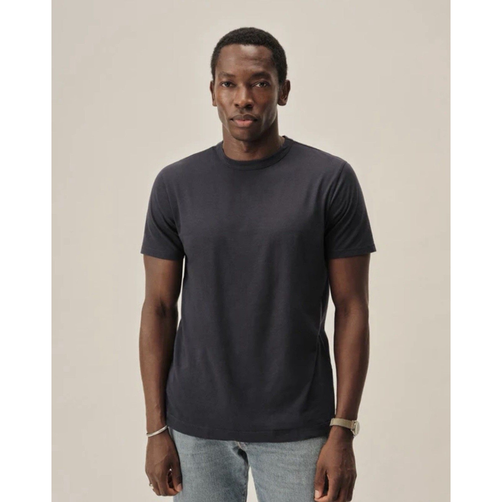 Buck Mason Slub Curved Hem Tee T Shirt Crewneck Short Sleeve Navy Usa Size Xs